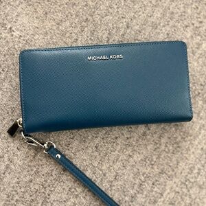 Michael Kors Teal Wallet with Wristlet